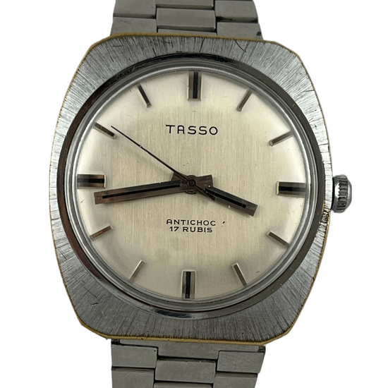 Schlichte Vintage Tasso Handaufzug Kal. PUW 460 mit Armband