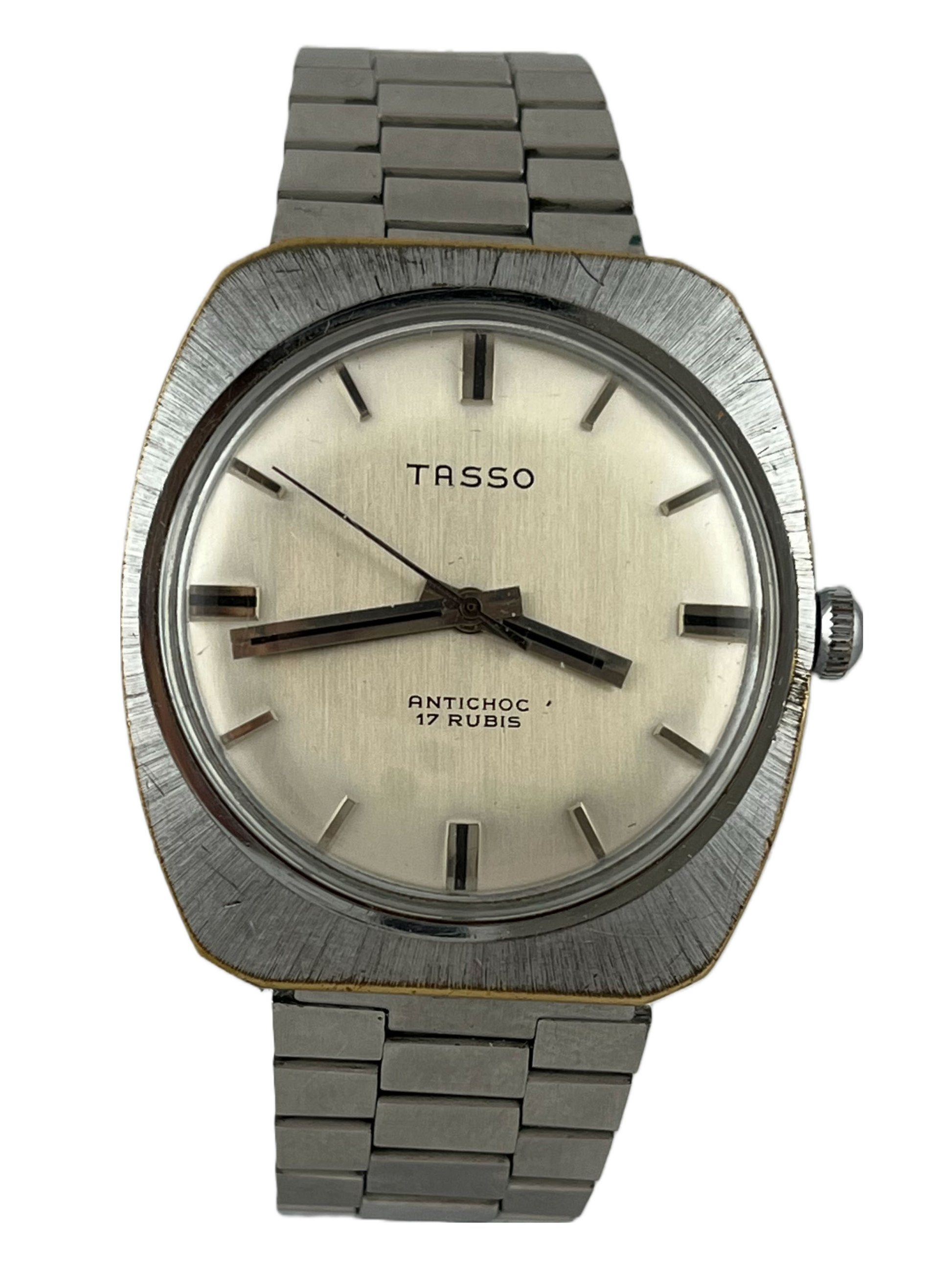 Schlichte Vintage Tasso Handaufzug Kal. PUW 460 mit Armband