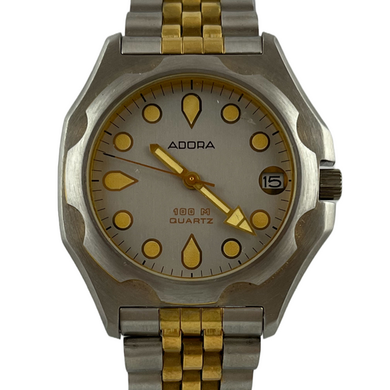 Vintage NOS Adora Quartz 100m mit Datum und Schild