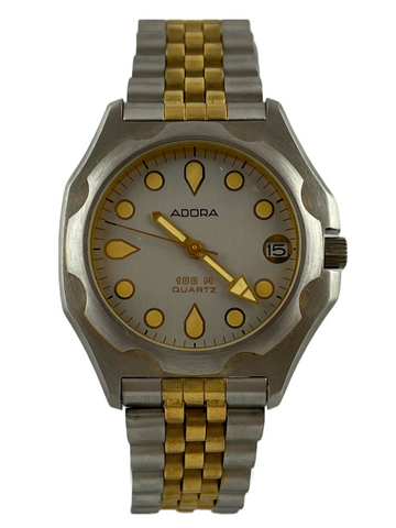 Vintage NOS Adora Quartz 100m mit Datum und Schild