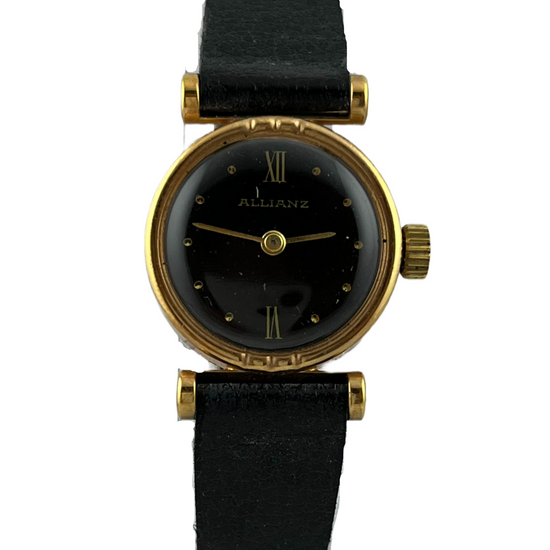 Elegante goldene Allianz Handaufzug mit Hangtag