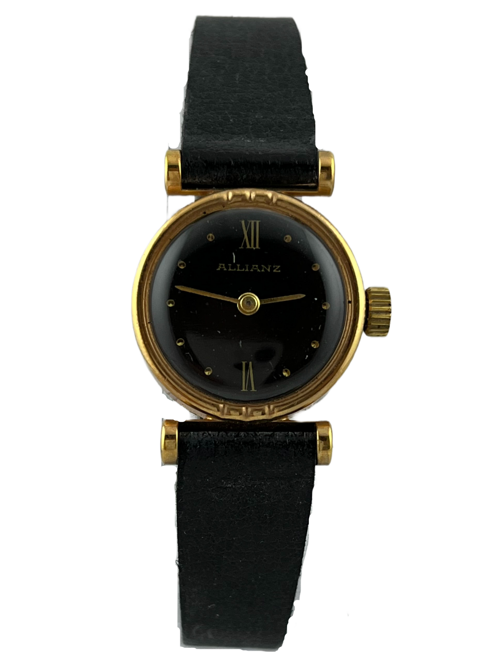 Elegante goldene Allianz Handaufzug mit Hangtag