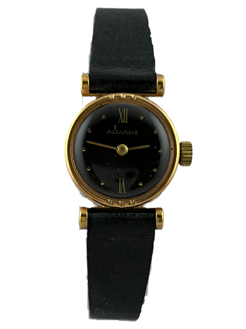 Elegante goldene Allianz Handaufzug mit Hangtag