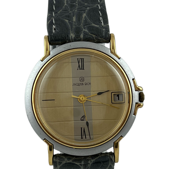 Schlichte Jaques Roy Quartz mit Datum und Band