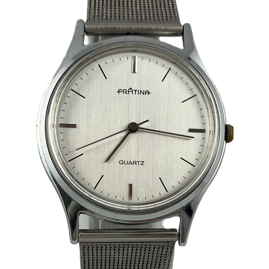Schlichte Prätina Quartz mit Meshband Kal. 2035