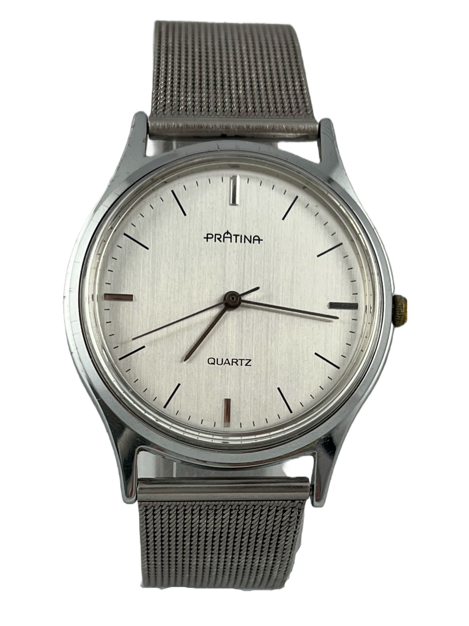 Schlichte Prätina Quartz mit Meshband Kal. 2035