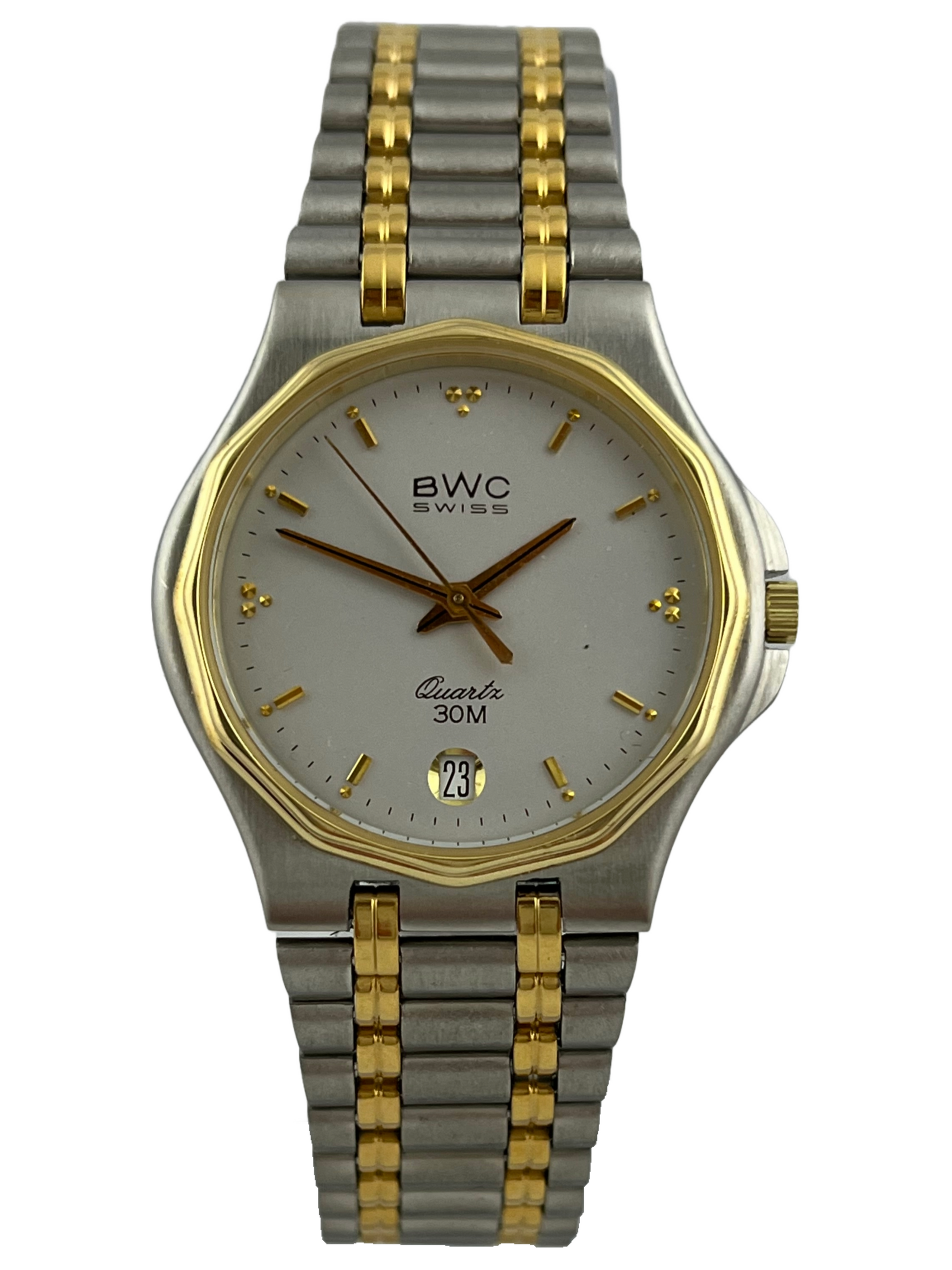 Elegante Retro NOS BWC Quartz mit Datumsanzeige