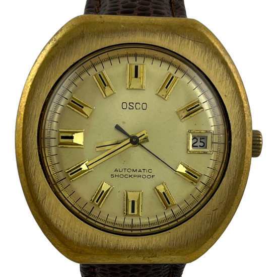 Goldene Osco Automatic Kal. PUW 1561 mit großem Gehäuse
