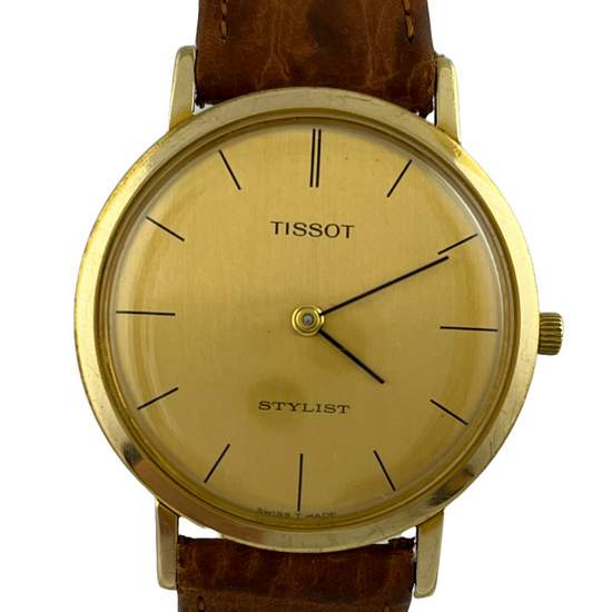 Goldene Dresswatch Tissot Stylist Handaufzug Kal. 791