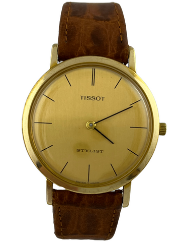 Goldene Dresswatch Tissot Stylist Handaufzug Kal. 791