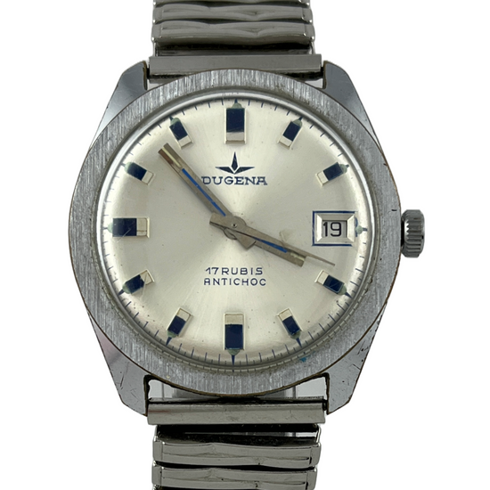 Vintage Dugena Handaufzug Durowe 7425/1 (INT) mit blauen Indexen