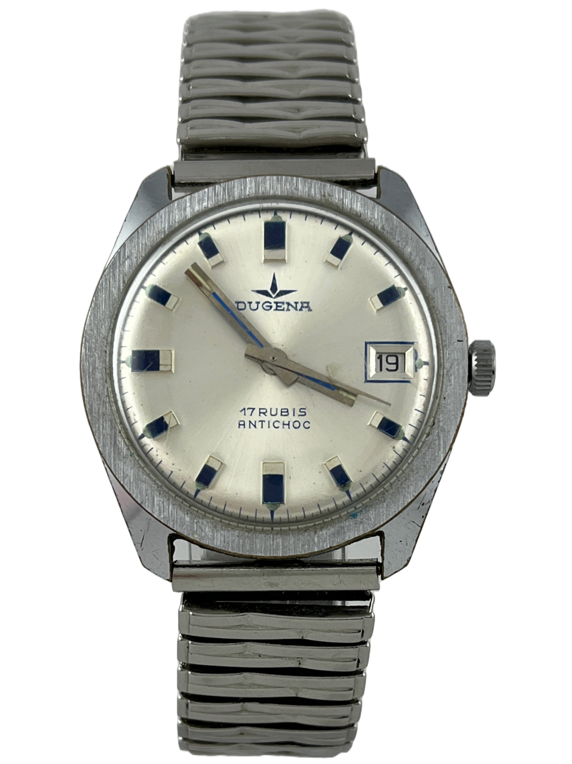 Vintage Dugena Handaufzug Durowe 7425/1 (INT) mit blauen Indexen