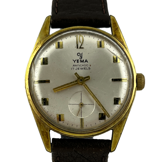 Rare Vintage Yema Handaufzug Kal. JFJ mit goldenen Zeigern