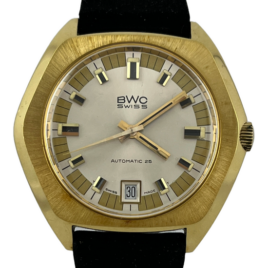Goldene BWC Automatic 25 mit Datum und Armband