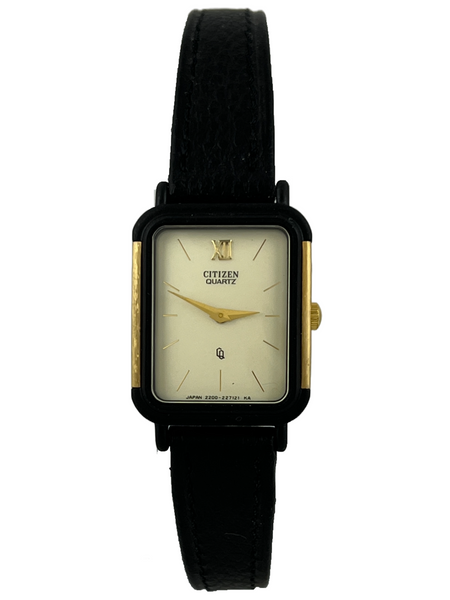 Citizen quartz watch leather band sale