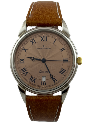 NOS Jacques Lemans 523 Quartz mit Originalband und Schild