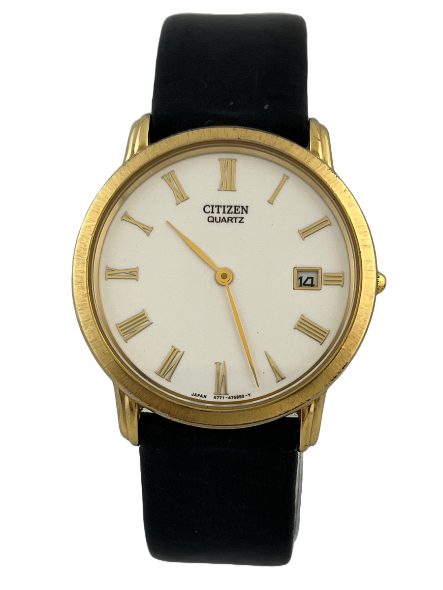 Goldene Citizen Quartz mit Datum und Armband
