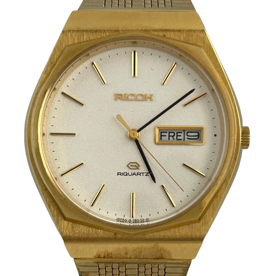 Luxuriöse goldene NOS Ricoh Riquartz Day & Date