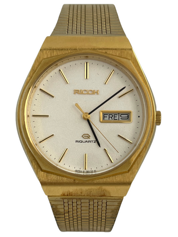 Luxuriöse goldene NOS Ricoh Riquartz Day & Date