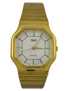 Goldene Retro Q&Q Quartz mit Armband