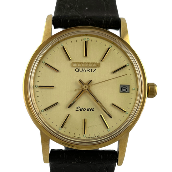 Elegante NOS Citizen Seven Quartz mit Datum