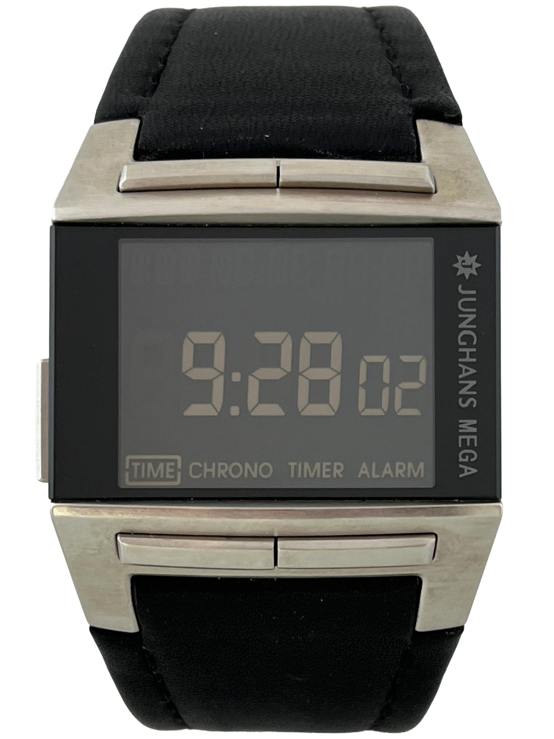 Neue Funkuhr Junghans Mega 1000 LCD Quartz Chronograph