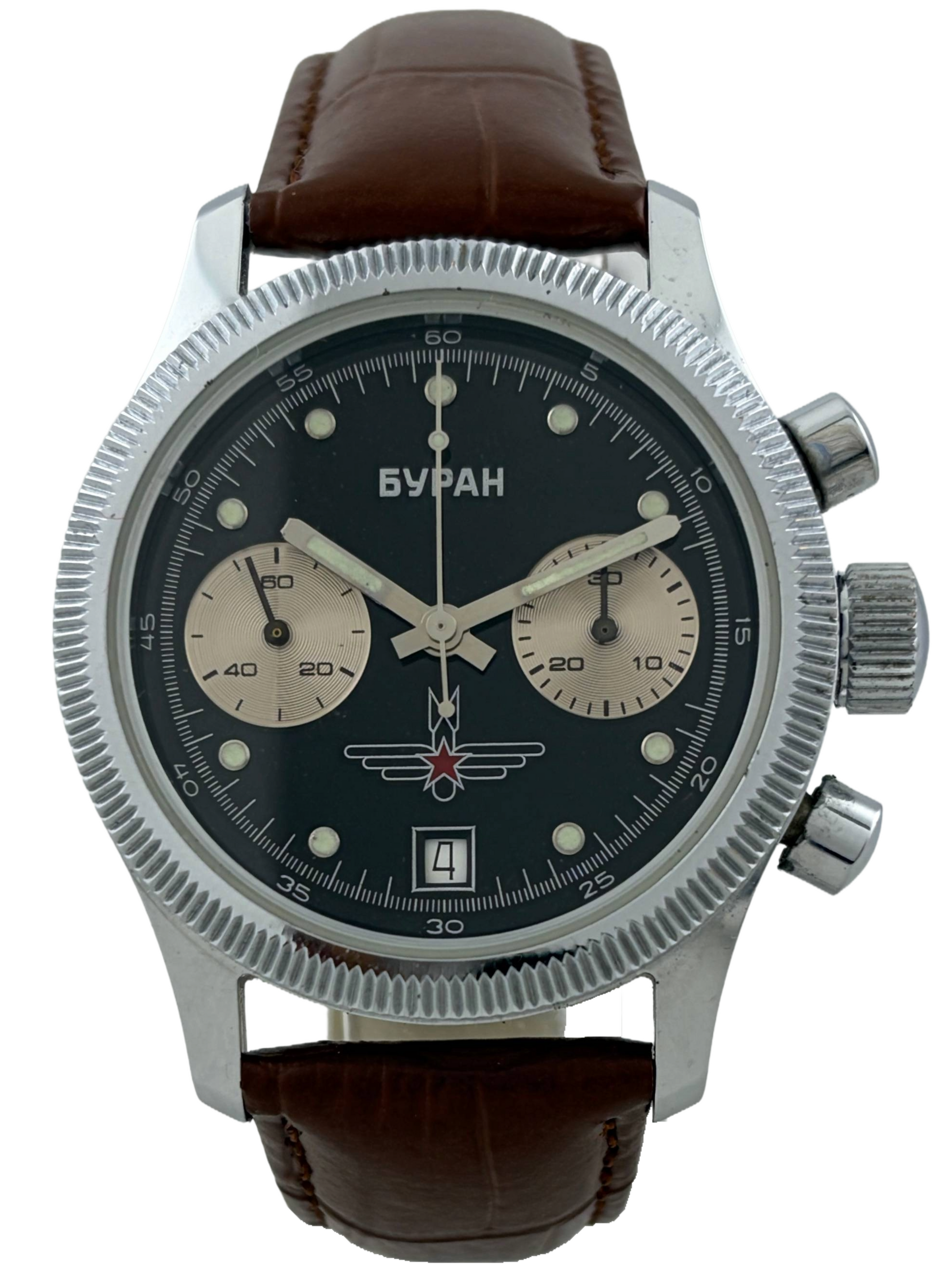 Poljot Buran Handaufzug Flieger Chronograph Kal. 3133