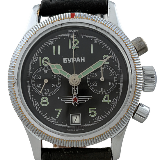 Poljot Buran Handaufzug Flieger Chronograph Kal. 3133