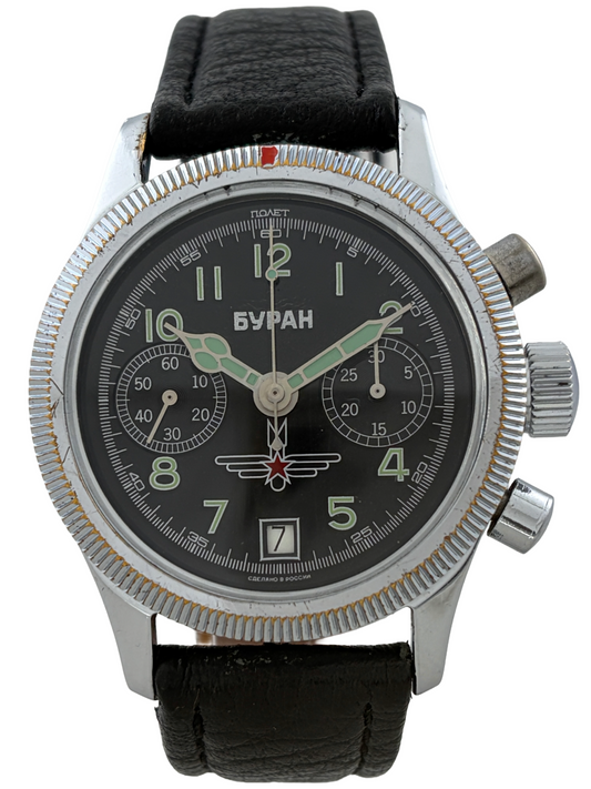 Poljot Buran Handaufzug Flieger Chronograph Kal. 3133