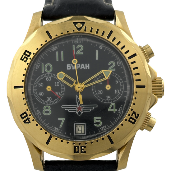 Poljot Buran Handaufzug Flieger Chronograph Kal. 3133