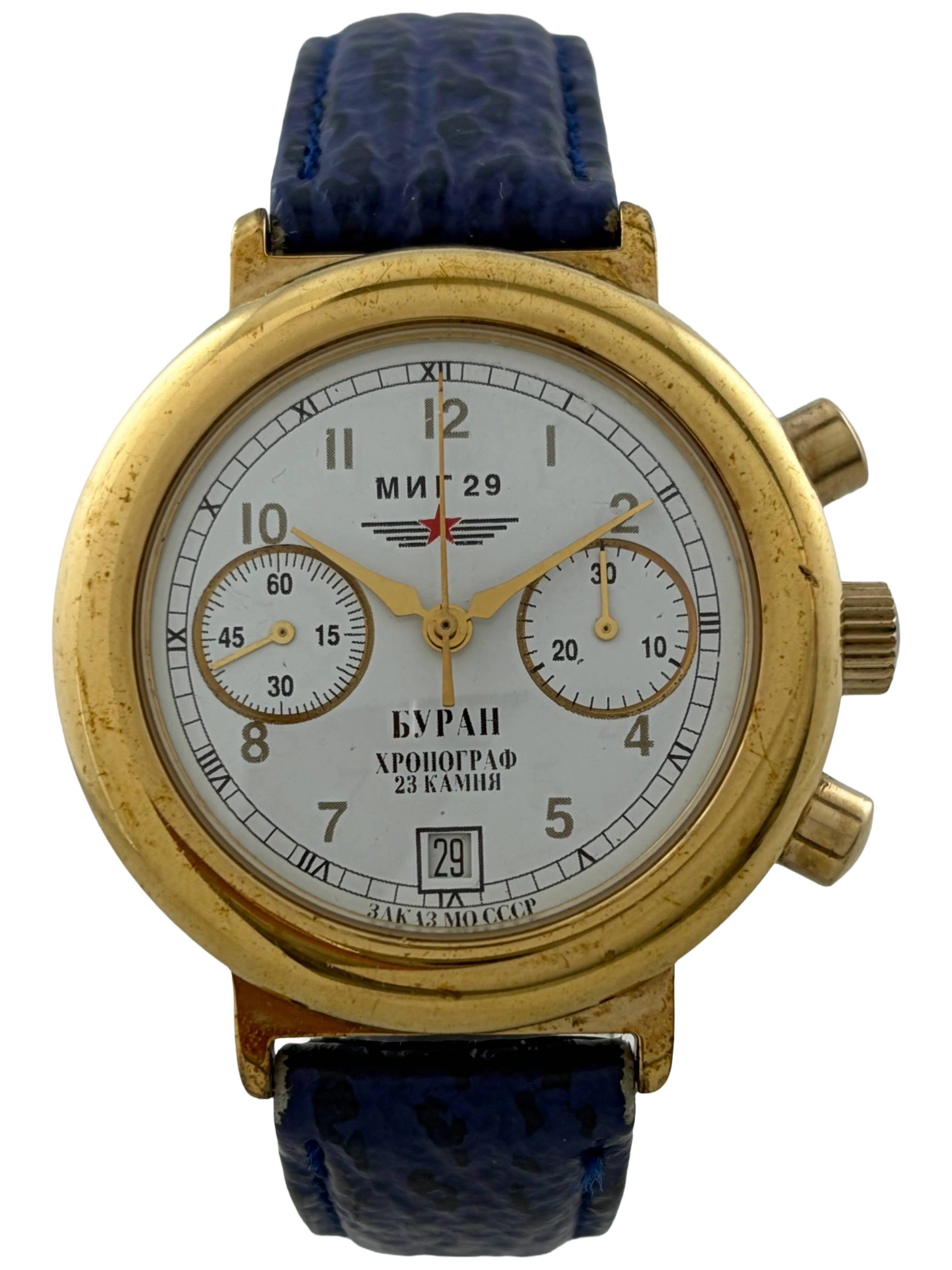 Poljot Buran MIG 29 Handaufzug Flieger Chronograph