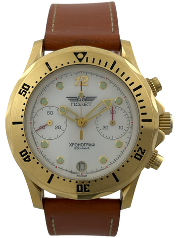 Poljot Handaufzug Chronograph Kal. 3133 mit Glasboden
