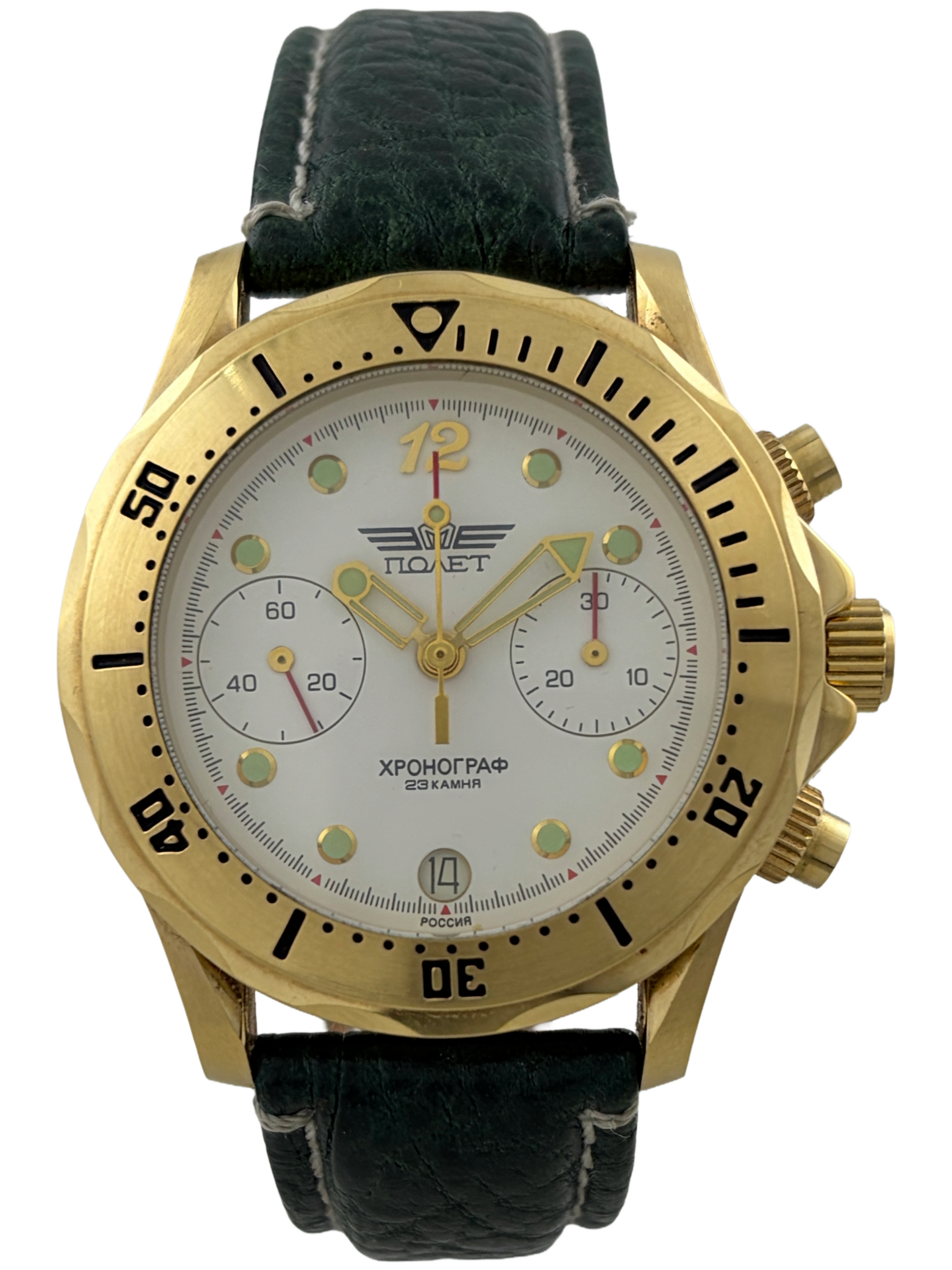 Poljot Handaufzug Chronograph Kal. 3133 mit Lünette