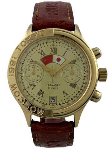 Poljot Moscow Tokyo 1991 Handaufzug Chronograph