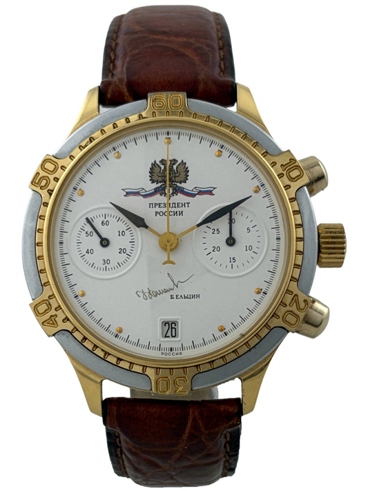Poljot President Elchen Handaufzug Chronograph
