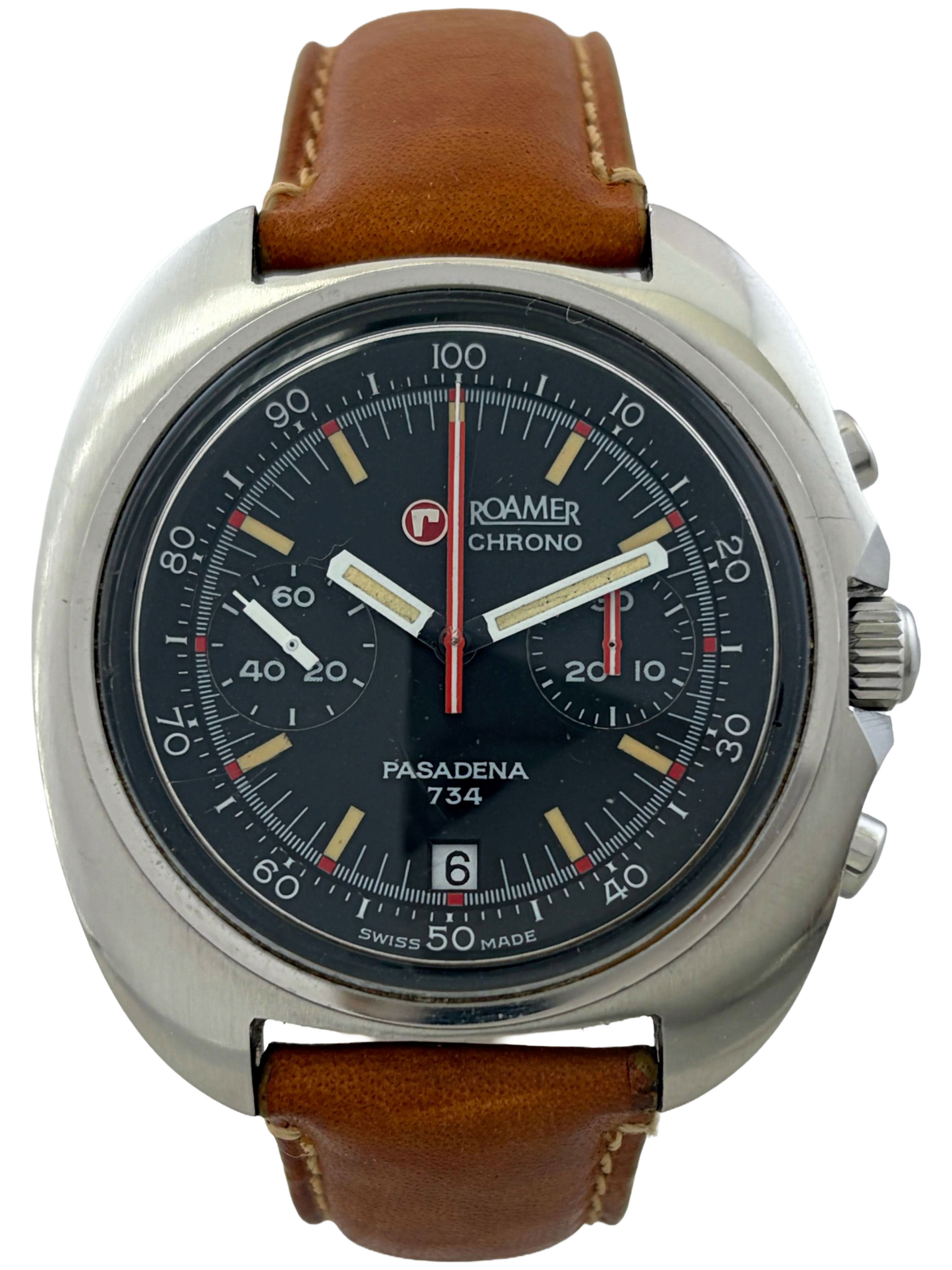 Roamer Pasadena kronograf med manuel optræk, Valjoux 7734