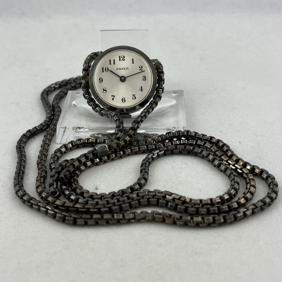 Taschenuhr Anhängeuhr Anker Handaufzug mit langer Kette