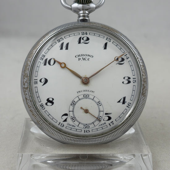 Taschenuhr Chrono PWC Handaufzug Unitas 431