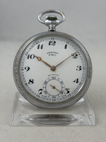 Taschenuhr Chrono PWC Handaufzug Unitas 431