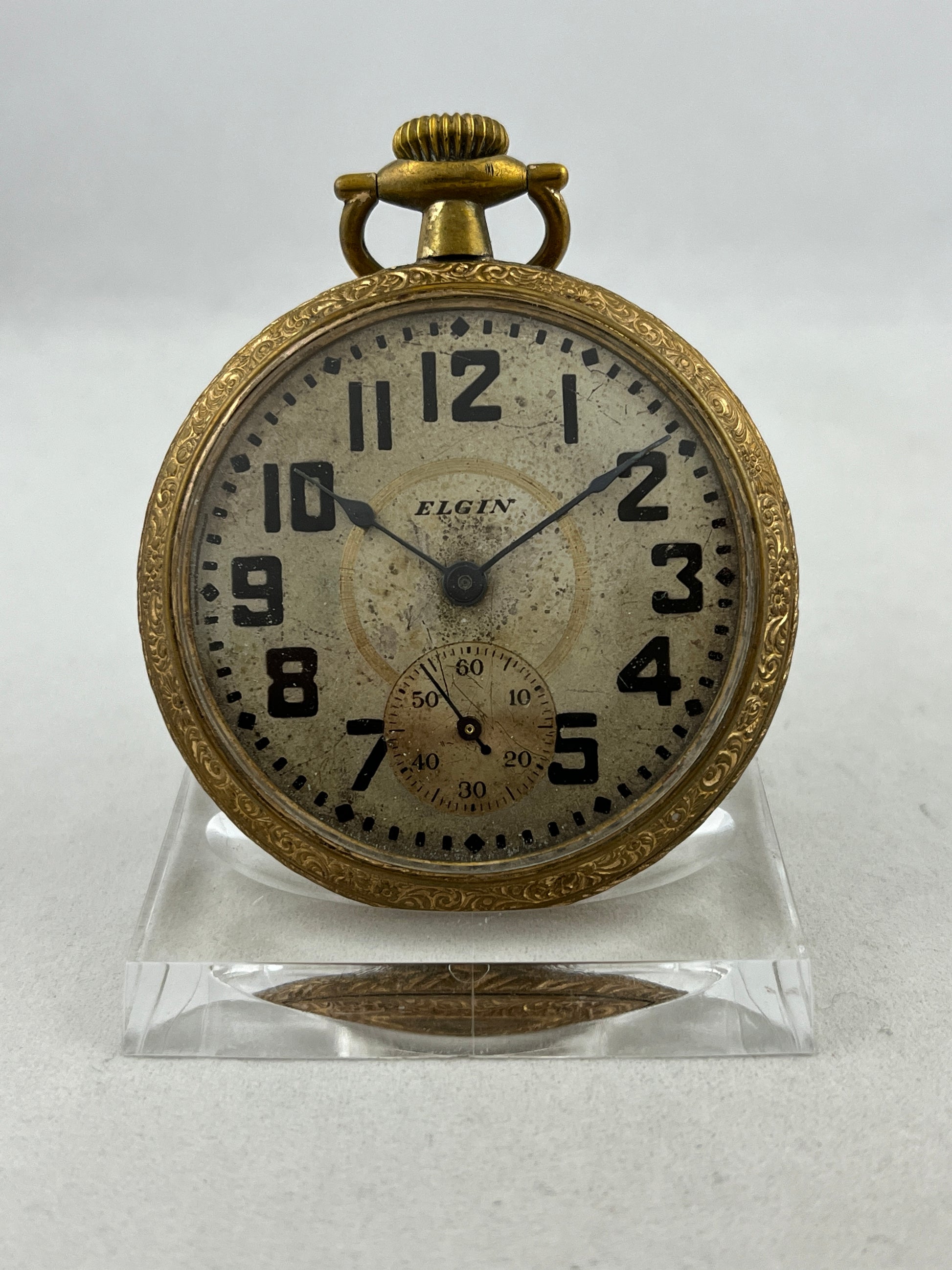 Taschenuhr Elgin Handaufzug mit vergoldetem Gehäuse