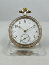 Taschenuhr Handaufzug aus 0,800er Silber mit goldenen Zeigern