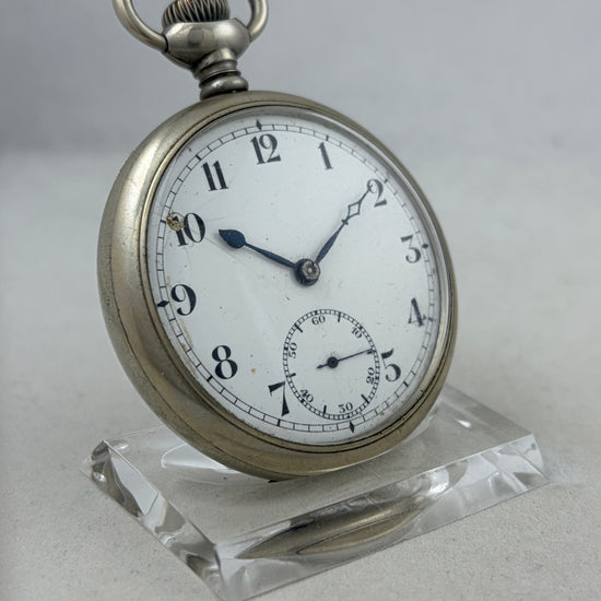 Taschenuhr Handaufzug mit Nickel-Gehäuse
