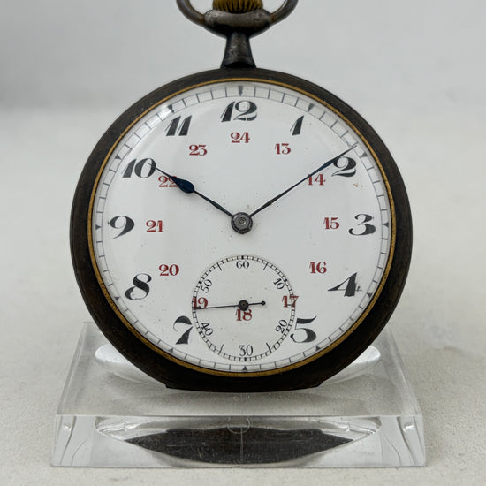 Taschenuhr Handaufzug mit schwarz mattem Gehäuse
