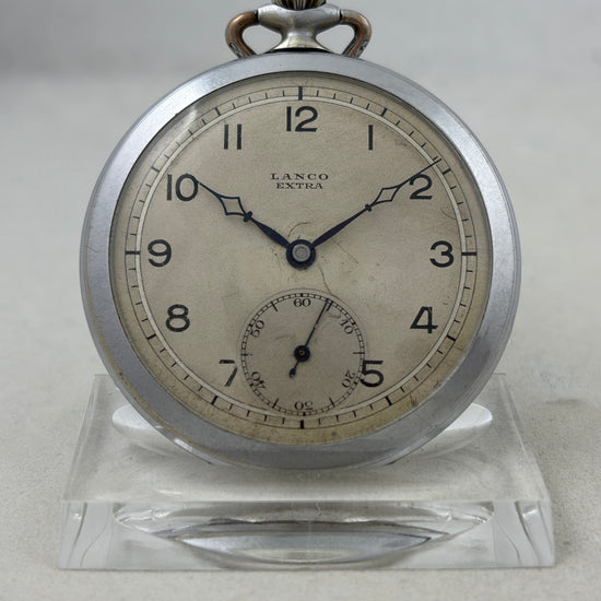 Taschenuhr Lanco Extra Handaufzug mit Langendorf Gehäuse