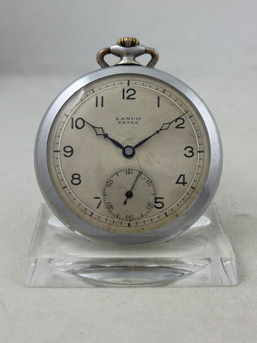 Taschenuhr Lanco Extra Handaufzug mit Langendorf Gehäuse