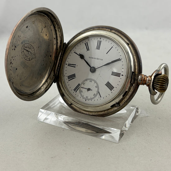 Taschenuhr Longuevue Savonette Handaufzug aus 0,800er Silber