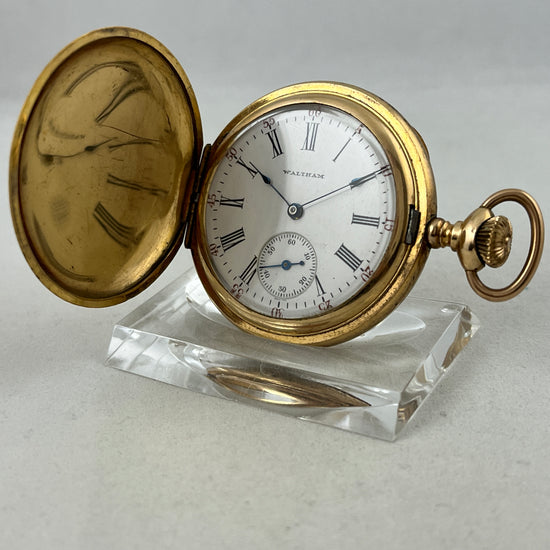 Taschenuhr Waltham Empress Handaufzug Savonette mit schönem Gehäuse