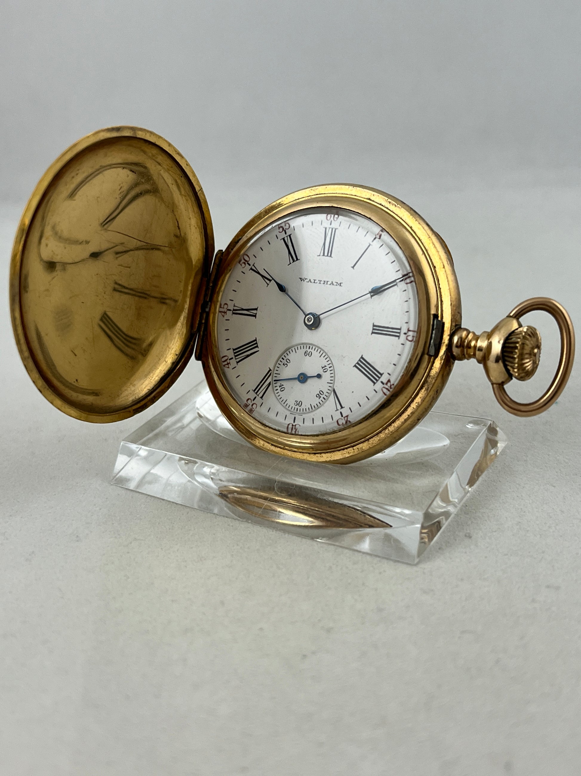 Taschenuhr Waltham Empress Handaufzug Savonette mit schönem Gehäuse