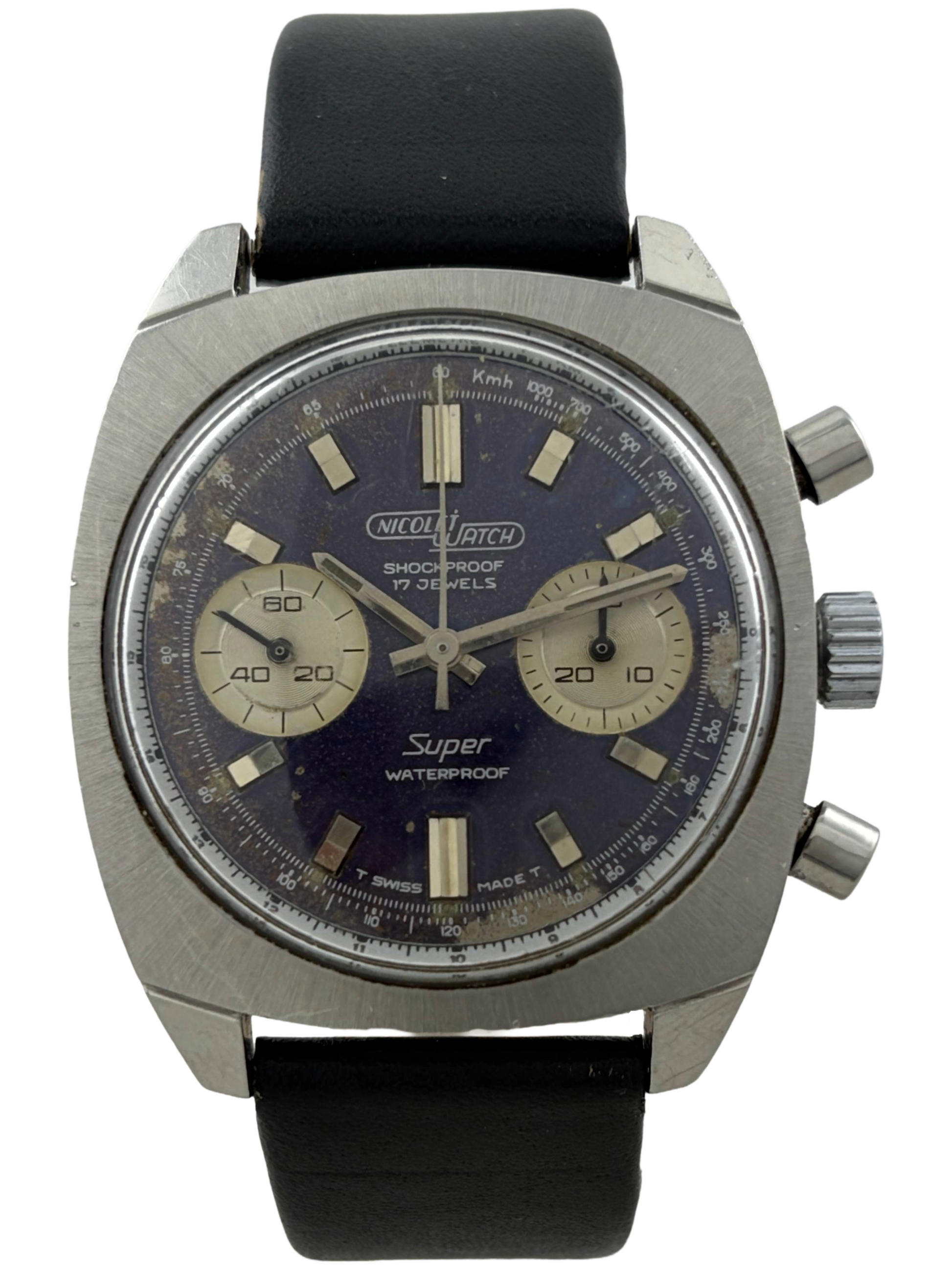 Taucher Nicolet Watch Handaufzug Chronograph Valjoux 7733