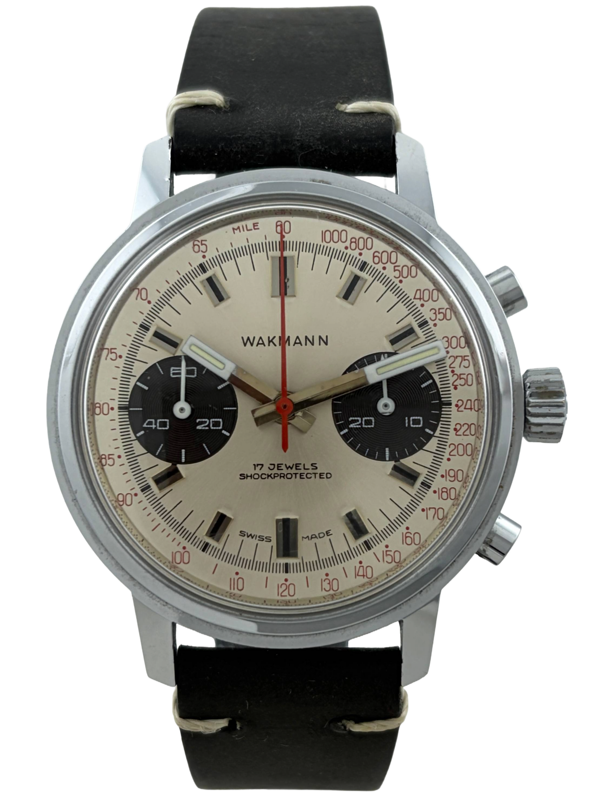Wakmann (Breitling) Panda Handaufzug Chronograph